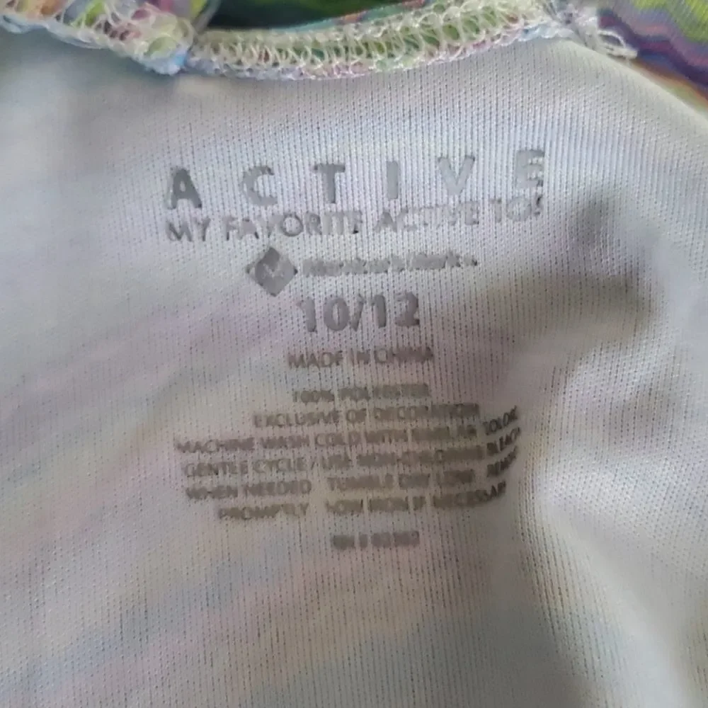 Members Mark Active Girls Size 10/12 Blue Green Purple Dri Fit Top